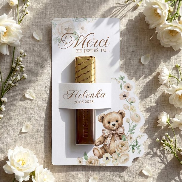 Podziękowania MERCI na chrzest - Mia
