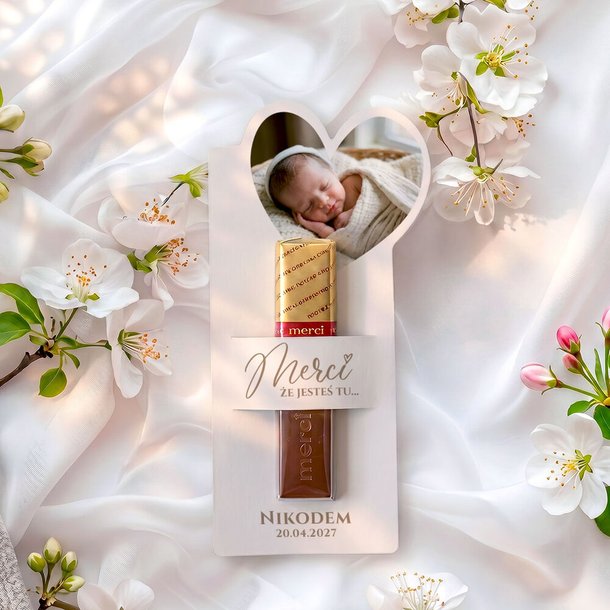 Podziękowania MERCI na chrzest - ze zdjęciem