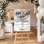 Tablica powitalna na Chrzest Święty 50x70cm - ze zdjęciem