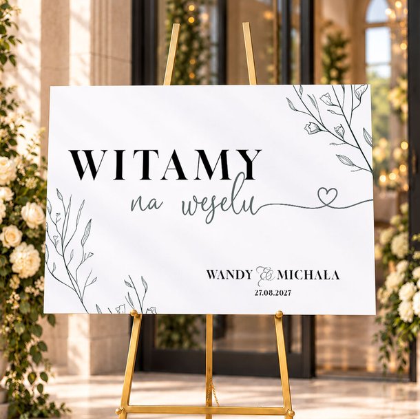 Tablica powitalna na wesele 60x90cm - Bella