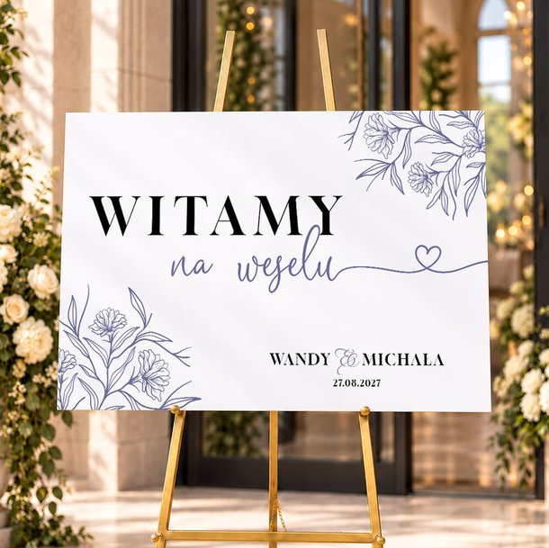 Tablica powitalna na wesele 60x90cm - Bella