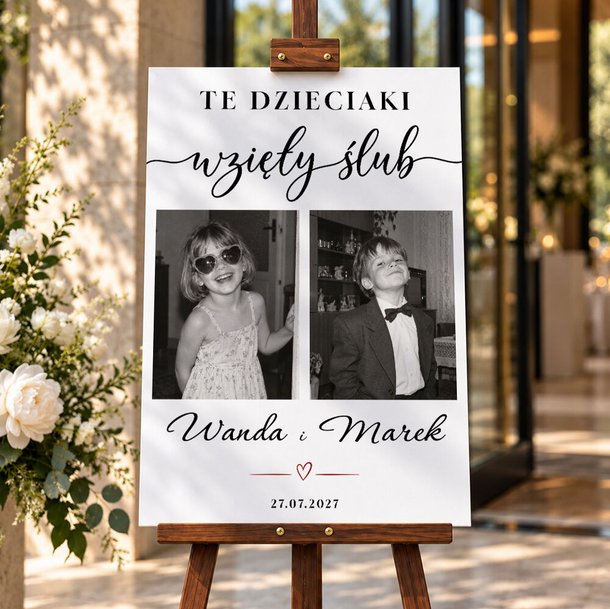 Tablica powitalna na wesele 50x70cm - Te dzieciaki wzięły ślub