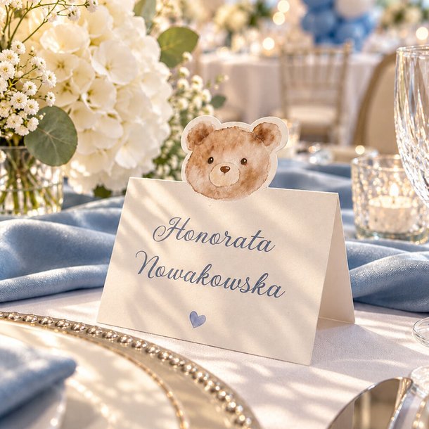 Winietki na chrzest ozdobne wycięcie - Mili