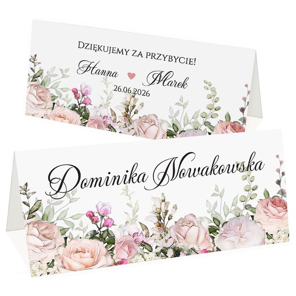 Winietki na stół Rose