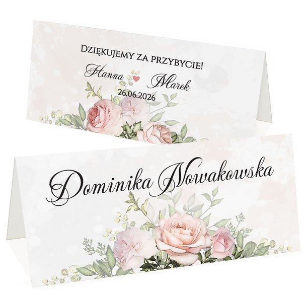 Winietki na stół Rose