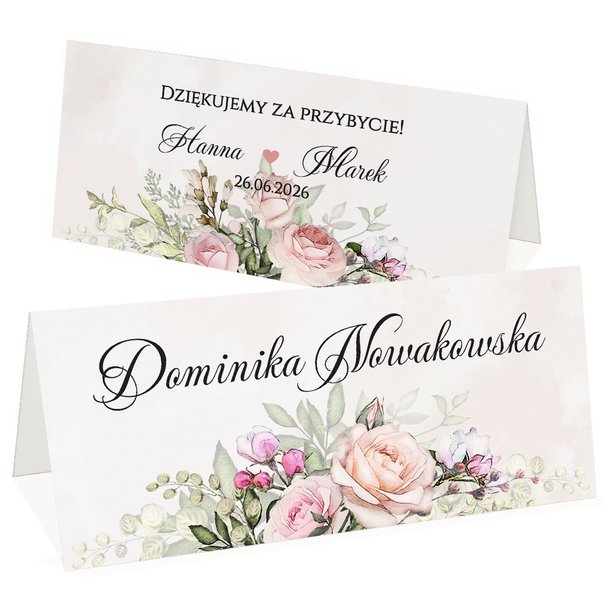 Winietki na stół Rose
