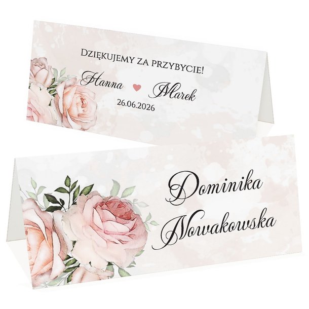 Winietki na stół Rose