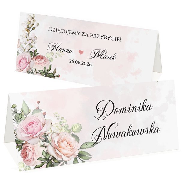 Winietki na stół Rose