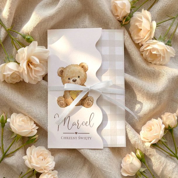 Zaproszenia na Chrzest falowane - Kiara