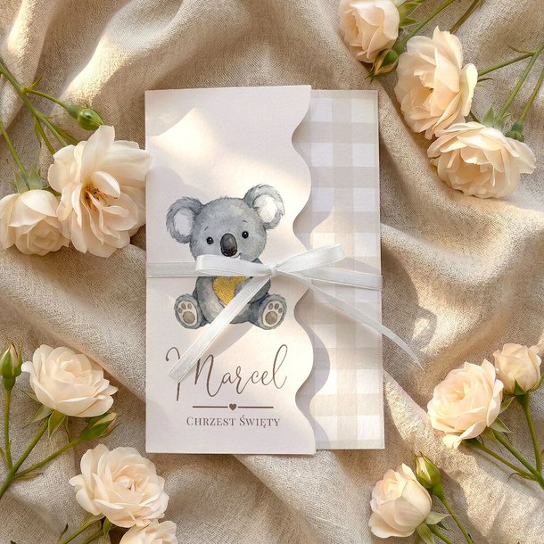 Zaproszenia na Chrzest falowane - Kiara