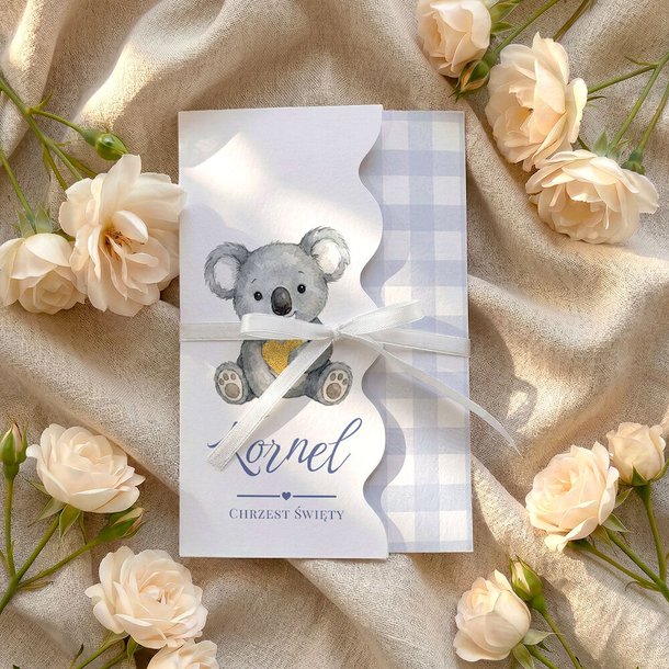 Zaproszenia na Chrzest falowane - Kiara