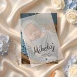 Zaproszenia na chrzest kalka ze zdjęciem - Maura