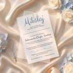 Zaproszenia na chrzest kalka ze zdjęciem - Maura