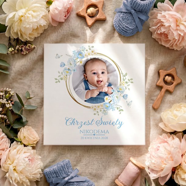 Zaproszenia na chrzest ze zdjęciem - Lupita
