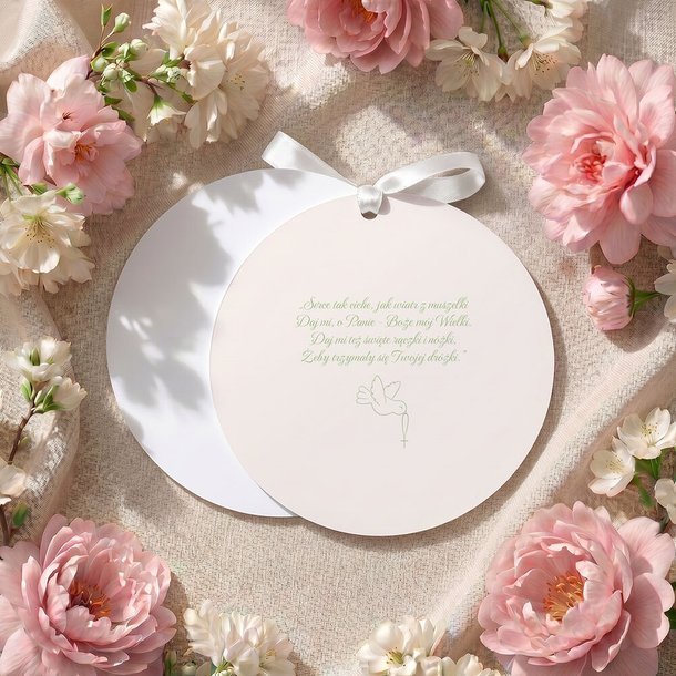 Zaproszenia na chrzest okrągłe - Mili