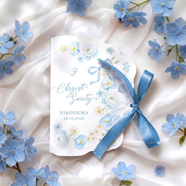 Zaproszenia na chrzest z ozdobnym wycięciem – Alika2