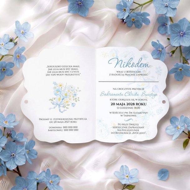 Zaproszenia na chrzest z ozdobnym wycięciem – Alika2