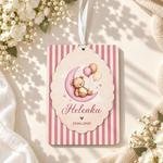 Zaproszenia na chrzest z ozdobnym wycięciem ze wstążką - Lucy