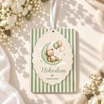Zaproszenia na chrzest z ozdobnym wycięciem ze wstążką - Lucy