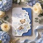 Zaproszenia na chrzest z ozdobnym wycięciem - Mia