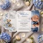 Zaproszenia na chrzest z ozdobnym wycięciem - Mia