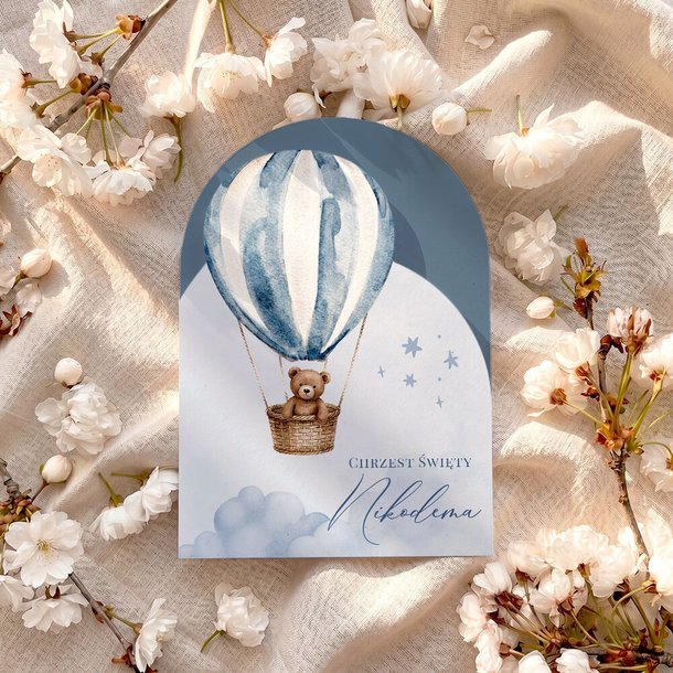 Zaproszenia na chrzest z ozdobnym wycięciem - Leona