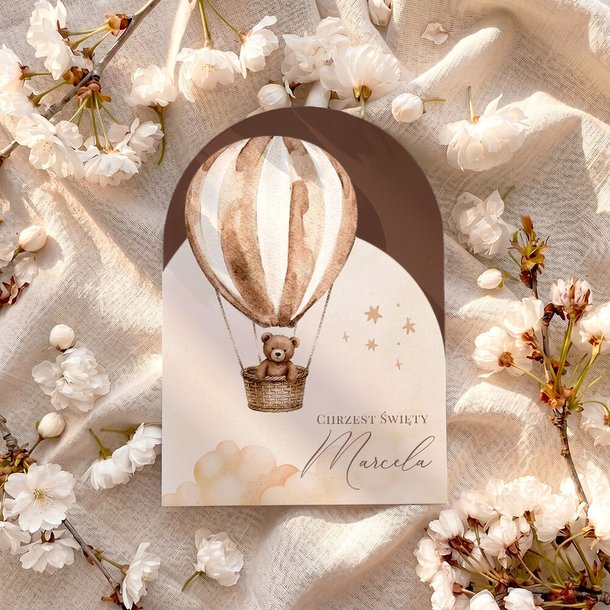 Zaproszenia na chrzest z ozdobnym wycięciem - Leona
