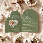 Zaproszenia na chrzest z ozdobnym wycięciem - Leona