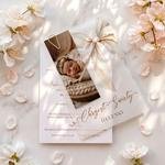 Zaproszenia na chrzest z kalką - Louise