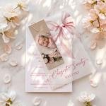 Zaproszenia na chrzest z kalką - Louise