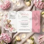 Zaproszenia na chrzest z ozdobnym wycięciem - Mia