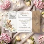 Zaproszenia na chrzest z ozdobnym wycięciem - Mia