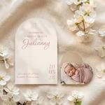 Zaproszenia na chrzest łuk ze zdjęciem - Aida