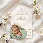 Zaproszenia na chrzest łuk ze zdjęciem - Aida