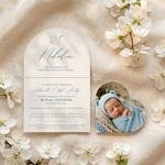 Zaproszenia na chrzest łuk ze zdjęciem - Aida