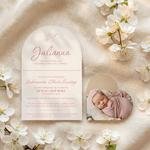 Zaproszenia na chrzest łuk ze zdjęciem - Aida