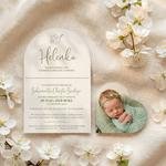 Zaproszenia na chrzest łuk ze zdjęciem - Aida