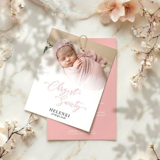 Zaproszenia na chrzest ze zdjęciem - Arleta