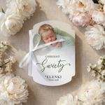 Zaproszenia na chrzest ze zdjęciem ozdobne wycięcie - Andrea