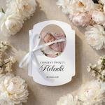 Zaproszenia na chrzest ze zdjęciem ozdobne wycięcie - Andrea