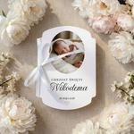 Zaproszenia na chrzest ze zdjęciem ozdobne wycięcie - Andrea