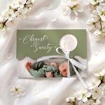 Zaproszenia na chrzest ze zdjęciem i falowanym wycięciem - Klaudia