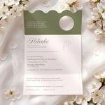 Zaproszenia na chrzest ze zdjęciem i falowanym wycięciem - Klaudia