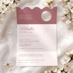 Zaproszenia na chrzest ze zdjęciem i falowanym wycięciem - Klaudia