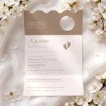 Zaproszenia na chrzest ze zdjęciem i falowanym wycięciem - Klaudia