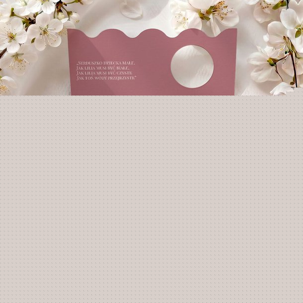 Zaproszenia na chrzest ze zdjęciem i falowanym wycięciem - Klaudia