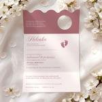 Zaproszenia na chrzest ze zdjęciem i falowanym wycięciem - Klaudia