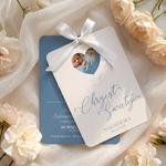 Zaproszenia na chrzest zaokrąglone z wycięciem - Nela