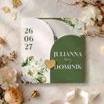 Zaproszenia Ślubne ze złotym serduszkiem - Gloria