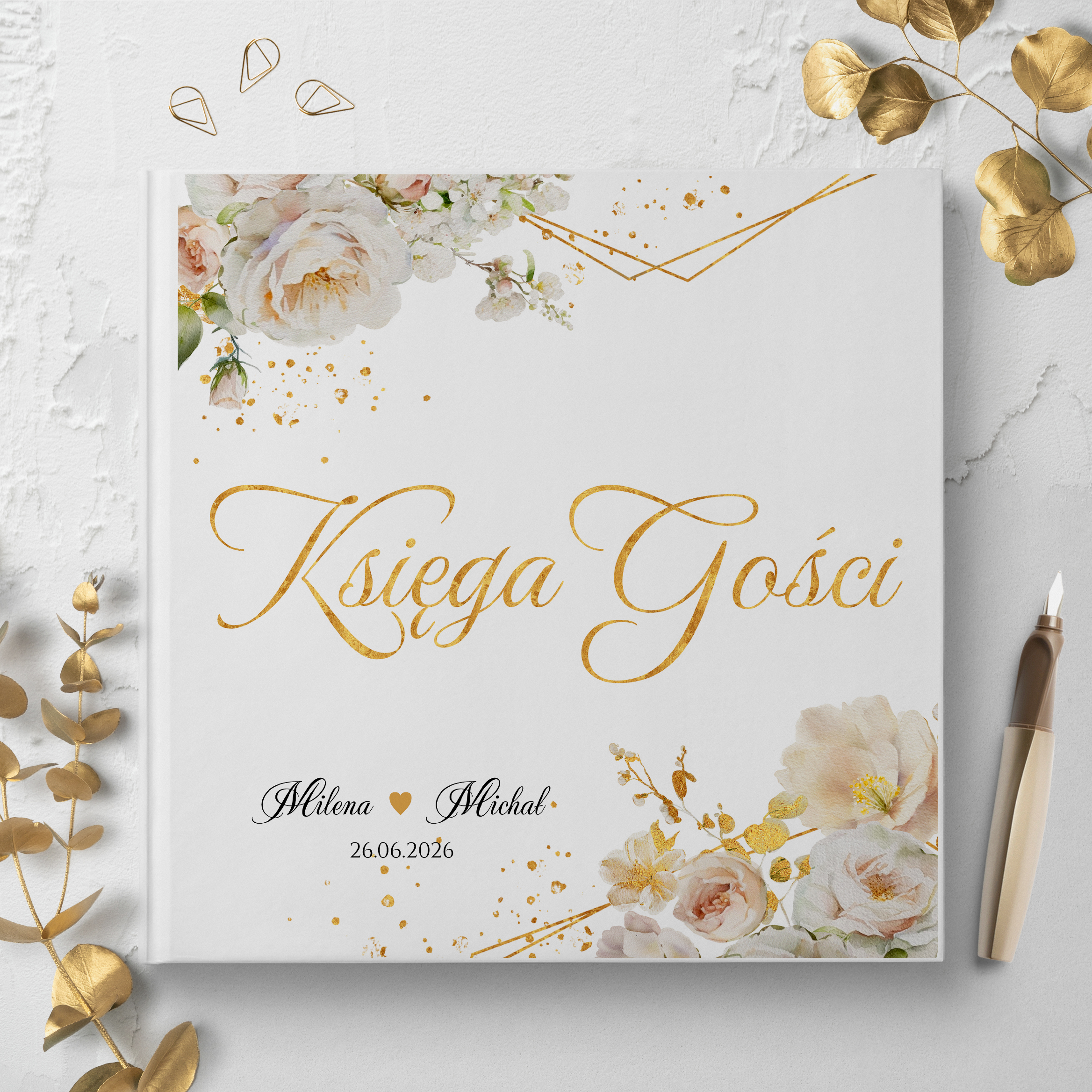 Księga gości weselnych - białe/czarne karty - Emilia